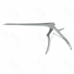 Pinza gubia Kerrison, longitud de trabajo 200mm, platina delgada angulada hacia arriba 40º, mordida de nitruro de titanio de 3.0mm, apertura de 15.0mm, mango mediano