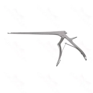 Kerrison micro rongeur working length 200mm, thin footplate angled up 90° 5.0mm bite 9.0mm opening small handle