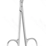 Tijeras para suturas Spencer de 4 1/2", hojas anguladas delicadas, mango con anilla exterior dentada