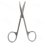 Strabismus scissors 4 curved TC blades blunt tips gold ring handle