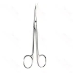 Tijeras Brophy para encías y suturas, 5 1/2" hojas curvas, puntas afiladas, mango de anillas