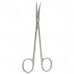 Tijeras Brophy 5 1/2" con hojas curvas, puntas afiladas y mango de anillas