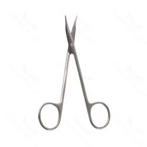 Stevens tenotomy scissors 4 curved Superior-Cut blades micro serrated lower blade blunt tips ribbon handle