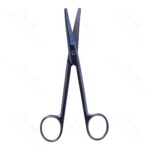Tijeras de disección Mayo 5 1/2" curvas TC, hojas biseladas, puntas romas, mango con anillas doradas