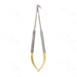 Tijeras microvasculares con mango de resorte Golden Grip de 7" y mango plano a 120° – surgivalley (002210420)