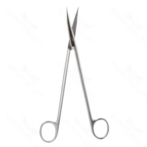 Reynolds scissors 5 curved Superior-Cut blades micro serrated lower blade sharp tips black ring handle – surgivalley (002210607)