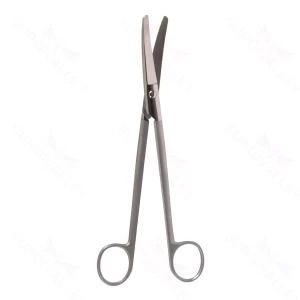 Sims operating scissors 8 curved Superior-Cut blades micro serrated lower blade blunt tips, frosted ring handle – surgivalley (002210503)