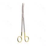 Mayo dissecting scissors 11 curved Superior-Cut beveled blades blunt tips black ring handle