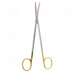 Metzenbaum dissecting scissors 9 delicate straight TC blades blunt tips gold ring handle