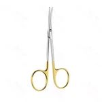Strabismus Surgical Scissors Curved 11.4 cm (4.5) TC (Gold Handle)