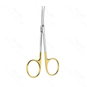 Strabismus Surgical Scissors Curved 11.4 cm (4.5) TC (Gold Handle)
