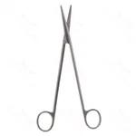 Tijeras de disección Metzenbaum de 7" delicadas, rectas, hojas Superior-Cut, hoja inferior microdentada, puntas romas, mango con anillo negro