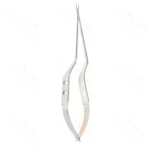 Yasargil microsurgical scissors 8 bayonet shanks curved down blades sharp tips flat 2-hole handle – surgivalley (002210765)