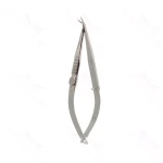 Troutman-Castroviejo corneoscleral scissors curved left medium blades blunt tips flat 3-hole handle with lock
