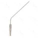 Tubo de aspiración Frazier 9 1/2" 10 French angulado 75º, longitud de trabajo 170mm, placa para el pulgar con orificio de corte