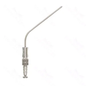 Frazier 吸引管 8 1/2" 10 French 弯角 工作长度 140mm，带圆形截流孔指板 – surgivalley (015210059)