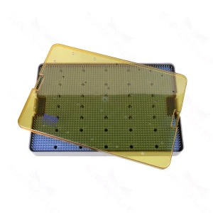 Bandeja de Instrumentos Microcirúrgicos 10 x 15 x 1.5 com Inserto Base de 2 Níveis e 2 Tapetes para Hardware Cirúrgico
