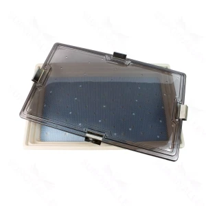 Bandeja 11 x 14 x 0.75 com Tampa e Tapete Acessórios de Hardware Cirúrgico