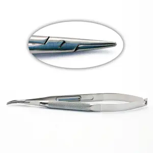 Barraquer Needle Holder curved jaw with o lock for ENT nasal and sinus surgery – surgivalley (003210745)