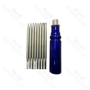 Bone Screwdriver Set with Quick Coupling Handle for Orthopedic Procedures (9-Piece Set, 4 Types) – surgivalley (090210495)