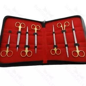 Set de 3 Piezas de Tijeras Tc para Ritidectomía con Hojas Curvas y Rectas de Carburo de Tungsteno – surgivalley (090070007)