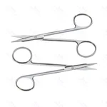 Tijeras de tenotomía Stevens de 5 pulgadas rectas, microdentadas, con puntas romas y anillas negras