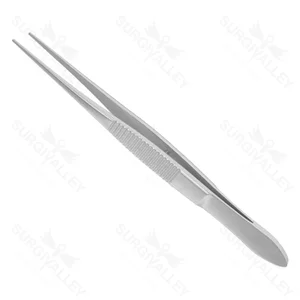 Dressing forceps 4 straight 1.0mm serrated jaws flat handle – surgivalley (001210225)