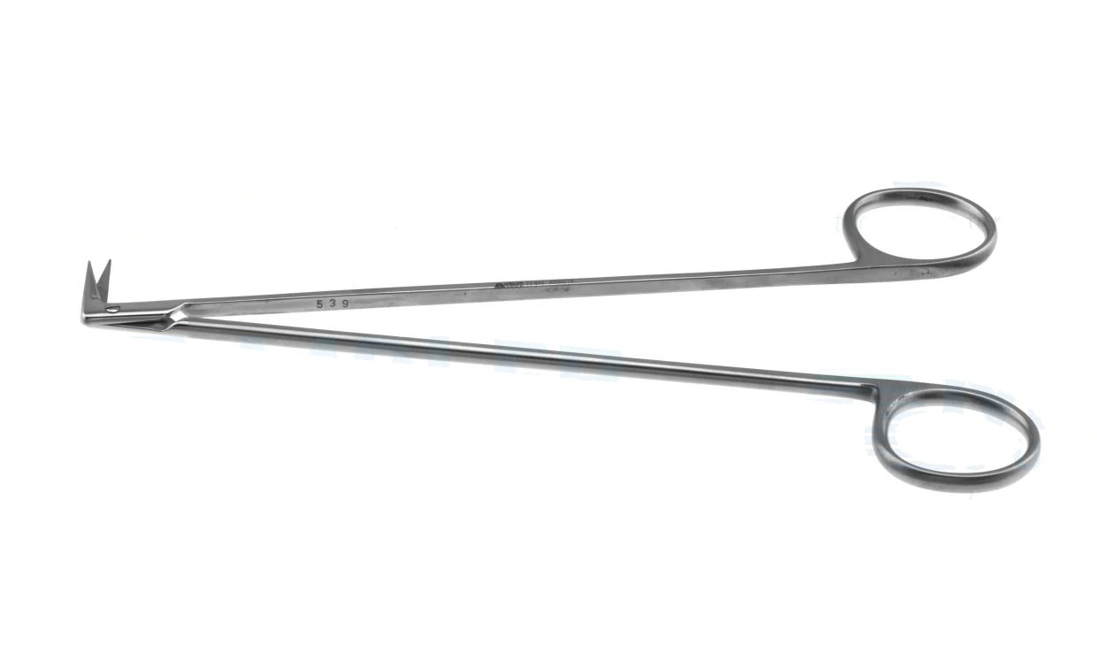 Diethrich coronary artery scissors 7 angled 90° Superior-Cut blades sharp tips black ring handle