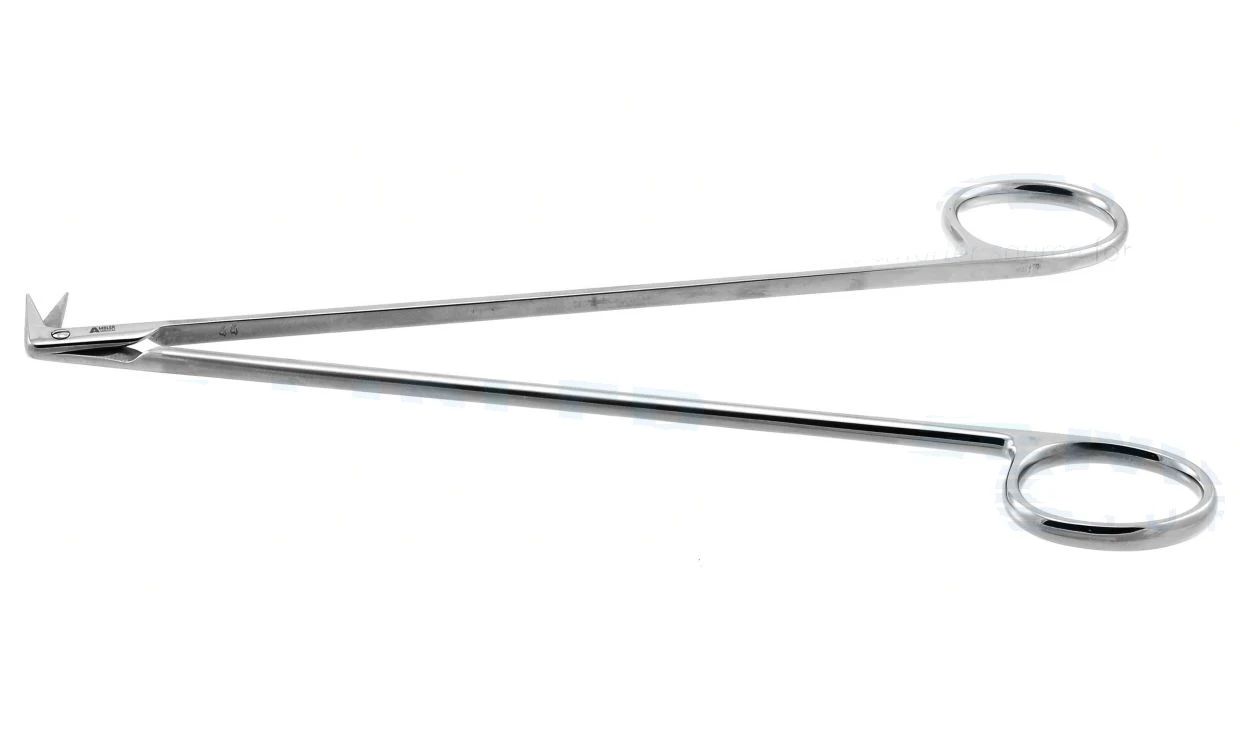 Diethrich coronary artery scissors 7 angled 90° Superior-Cut blades sharp tips black ring handle
