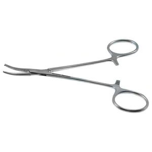 Halstead hemostatic mosquito forceps 5 delicate curved 1x2 teeth serrated jaws ring handle – surgivalley (004210547)