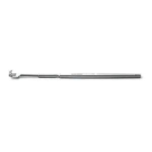 Knapp lacrimal sac retractor 6 flexible shaft 3 blunt prongs 8.0mm wide flat handle