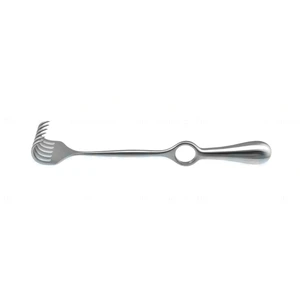 Krasky retractor 11 curved blade 2 x 1 with 6 sharp prongs, finger grip handle – surgivalley (005211924)