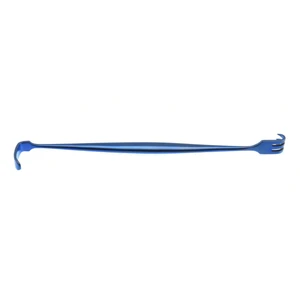 Senn-fingerretraktor 6 1/4" dobbeltsidet med 3 skarpe tænder, fladt håndtag, titanium – surgivalley (005211807)