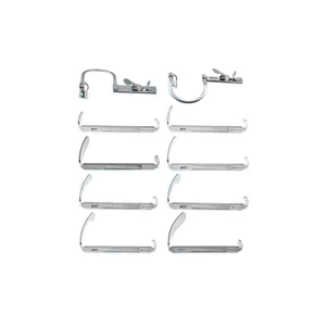 Conjunto completo de afastador bucal Davis inclui quadros adulto esquerdo e direito 8 lâminas Conjunto