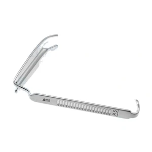 Afastador bucal Davis com lâmina anelar, tamanho 7 1/2, nº 5 direita, lâmina de 37mm x 94mm, tubos até 37 French, 18.0 cm (7.0)