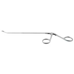 Frontal sinus recess giraffe forceps working length 125mm curved up 45° double-action 2.0mm vertical cup jaws ring handle