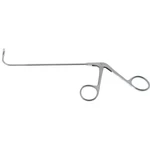 Frontal sinus recess giraffe forceps working length 125mm curved up 90° double-action 3.0mm horizontal cup jaws ring handle