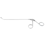 Frontal sinus recess giraffe forceps working length 170mm curved up 45° double-action 2.0mm vertical cup jaws ring handle