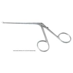 House-Wullstein miniature ear forceps 5 working length 73.0mm angled 15° right 0.6mm x 1.0mm oval cup jaws ring handle – surgivalley (001213417)