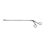 Pinzas de agarre tipo cocodrilo laríngeo Jackson, longitud de trabajo 280mm, mandíbulas dentadas y ranuradas de 4.0mm de ancho x 22.0mm de largo, mango de anillo