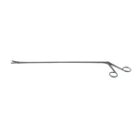 Pinzas de agarre tipo cocodrilo laríngeo Jackson, longitud de trabajo 350mm, mandíbulas dentadas y ranuradas de 4.0mm de ancho x 22.0mm de largo, mango de anillo