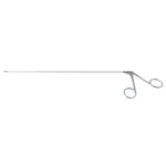 Pinzas de agarre laríngeo micro Kleinsasser, modelo original, longitud de trabajo 230mm, muy delicadas, curvas a la izquierda, mandíbulas dentadas, mango de anillo