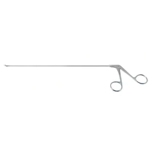 Kleinsasser micro laryngeal scissors, original model working length 230mm angled 15° blades sharp tips ring handle