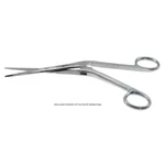 Tijeras nasales Knight de 6 1/2" con patrón delicado, ramas anguladas, hojas rectas, puntas romas y mango de anillas