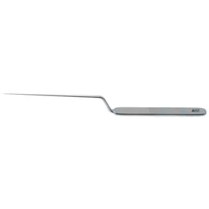 Kos pick 7 bayonet shaft angled up 90°" 0.33mm long tip flat handle 18.0 cm (7.0) – surgivalley (999030013)
