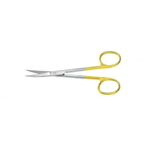 Nasal dissecting scissors 5 curved TC blades micro serrated lower blade sharp tips gold ring handle – surgivalley (002211376)