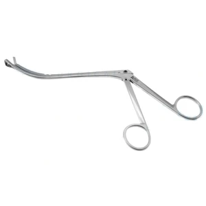 Ronis adenoid punch forceps 8 3/8" working length 120mm curved up size #2, triangular 9.0mm basket 8.0mm bite ring handle – surgivalley (001213393)
