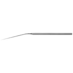 Schuknecht foot plate hook 6 1/2 angled shaft angled up 0.4mm long anterior tip round handle