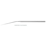Schuknecht foot plate hook 6 1/2 angled shaft angled up 0.7mm long anterior tip round handle