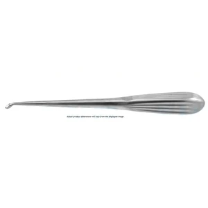 Brun (Spratt) knoglekyrette 8" omvendt vinklet størrelse #0 oval kop, brun-håndtag – surgivalley (008211085)